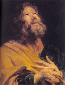  pedro - El apóstol penitente Pedro, pintor barroco de la corte, Anthony van Dyck